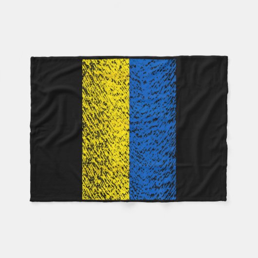 Distressed Ukraine Flag Blue Yellow Patriotic Supp Fleecedecke (Vorderseite (Horizontal))