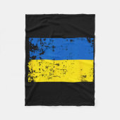 Distressed Ukraine Flag Blue Yellow Patriotic Supp Fleecedecke (Vorderseite)