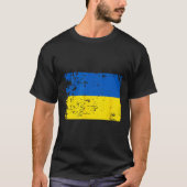 Distressed Ukraine Flag Blue Yellow Patriotic Supp T-Shirt (Vorderseite)