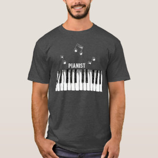 Distressed Vintage Piano Keys Pianist Keyboardist T-Shirt