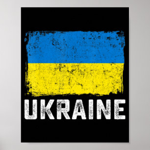 Distressed Vintage Ukraine-Flagge Ukrainisch Ukrai Poster