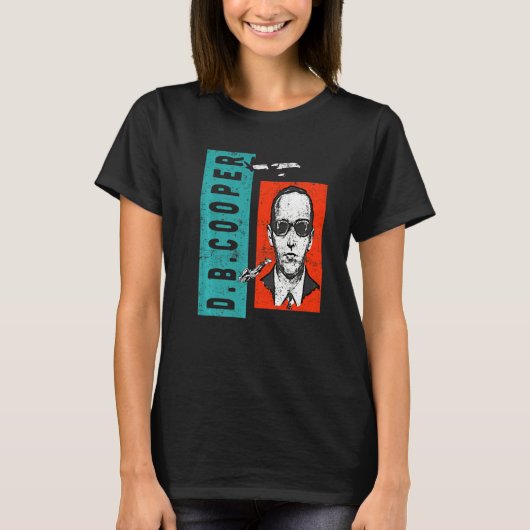 Distressed Wanted D B Cooper Sketch Cryptid Urban  T-Shirt (Vorderseite)