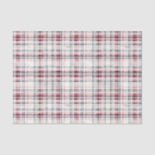 Distressed Watercolor Christmas Plaid on White BG Seidenpapier (Vorderseite)
