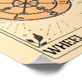 Distressed Wheel of Fortune major arcana Tarot Poster (Ecke)