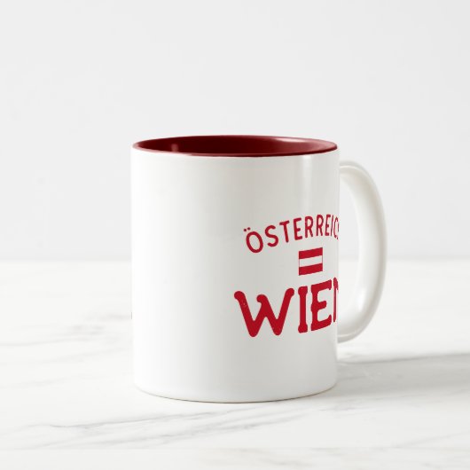 Distressed Wien Österreich (Wien Österreich) Zweifarbige Tasse (VorderseiteRechts)