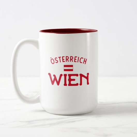 Distressed Wien Österreich (Wien Österreich) Zweifarbige Tasse (Links)