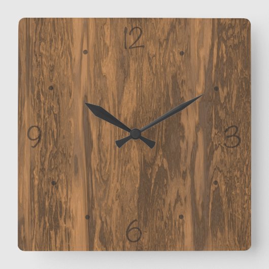 Distressed wood pattern clock quadratische wanduhr (Vorderseite)