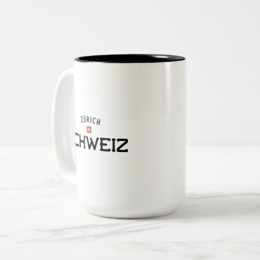 Distressed Zurich Schweiz (Schweiz) Zweifarbige Tasse (Vorderseite Links)