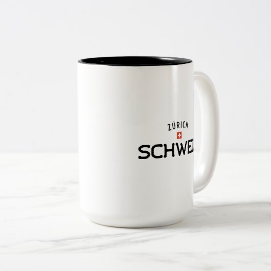 Distressed Zurich Schweiz (Schweiz) Zweifarbige Tasse (VorderseiteRechts)
