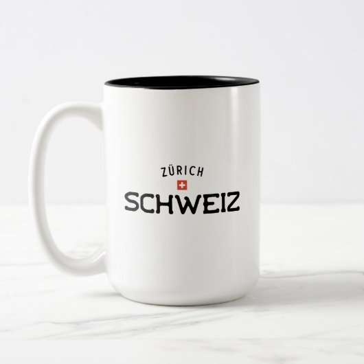 Distressed Zurich Schweiz (Schweiz) Zweifarbige Tasse (Links)