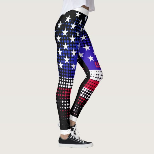 DISTRESSEE US Flagge USA Dot Pattern Leggings (Rechts)