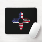 Distresses American Flag New Mexico Zia Symbol For Mousepad (Mit Mouse)