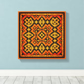 Distressive Aztec Original orange und schwarze Kac Leinwanddruck (Insitu (Holzboden))