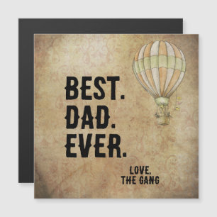 Distressive Beige Vintage Heißluftballon Steampunk Magnetkarte