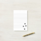 Distressive Dog Paw Tracks Liniert Post-it Klebezettel (Auf Schreibtisch)