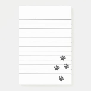 Distressive Dog Paw Tracks Liniert Post-it Klebezettel