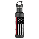 Distressive dünne rote Linie Edelstahlflasche (Vorderseite)