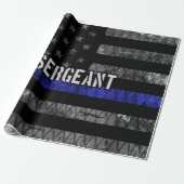 Distressive Flagge der Sergeant Thin Blue Line Geschenkpapier (Ungerollt)