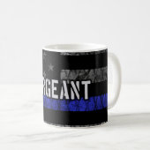 Distressive Flagge der Sergeant Thin Blue Line Kaffeetasse (VorderseiteRechts)