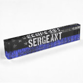 Distressive Flagge der Sergeant Thin Blue Line Namensplakette