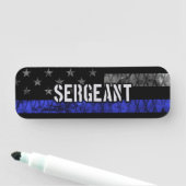 Distressive Flagge der Sergeant Thin Blue Line Namensschild (Beispiel)