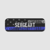 Distressive Flagge der Sergeant Thin Blue Line Namensschild (Vorderseite)