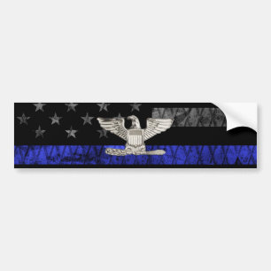 Distressive Flagge mit Oberst Thin Blue Line Autoaufkleber