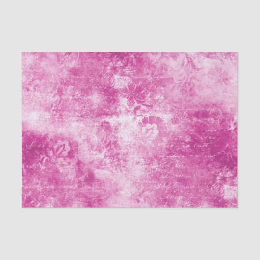 Distressive Hot Pink Damask Seidenpapier (Vorderseite)