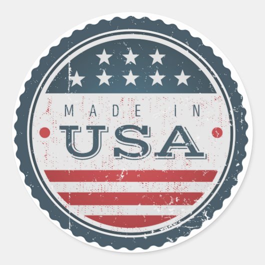 Distressive Made in USA Sticker (Vorderseite)