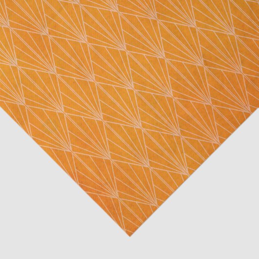 Distressive Orange Retro Art Déco Seidenpapier (Ausschnitt)