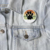 Distressive Paint Spatter Dog Paw Print Retro Suns Button (Beispiel)