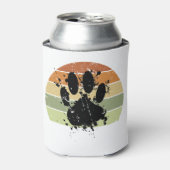 Distressive Paint Spatter Dog Paw Print Retro Suns Dosenkühler (Kanne Vorderseite)