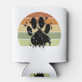 Distressive Paint Spatter Dog Paw Print Retro Suns Dosenkühler (Rückseite)