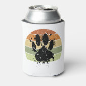 Distressive Paint Spatter Dog Paw Print Retro Suns Dosenkühler (Kanne Rückseite)