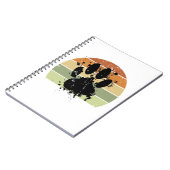 Distressive Paint Spatter Dog Paw Print Retro Suns Notizblock (Linke Seite)