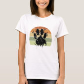 Distressive Paint Spatter Dog Paw Print Retro Suns T-Shirt (Vorderseite)