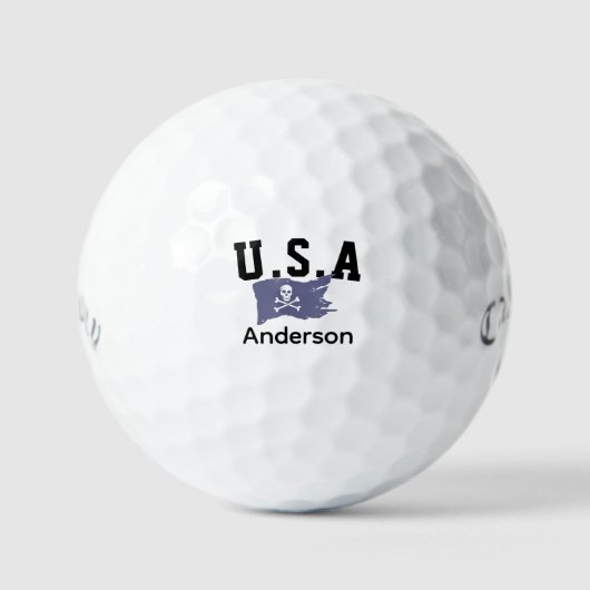 Distressive Piratenflagge Golf Balls - Skull & Bon Golfball (Vorderseite)