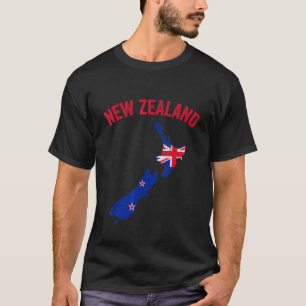 Distressive Retro Neuseeland Flag Neuseeland Karte T-Shirt