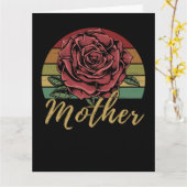 Distressive Retro Sunset Rote Rose Mutter Karte (Gelbe Blume)