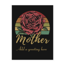 Distressive Retro Sunset Rote Rose Mutter