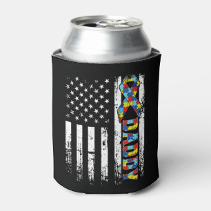 Distressive Retro Vintag American Flag Autism Dadd Dosenkühler