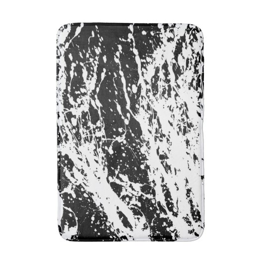 Distressive Schwarz-Weiß-Paint Badematte (Vorderseite Vertikal)