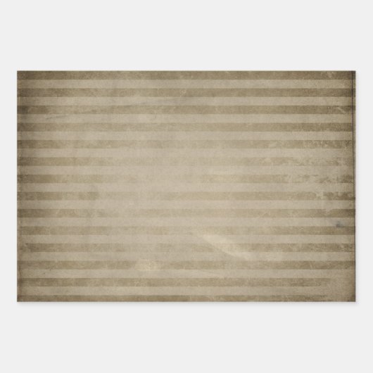 Distressive Tan-Streifen Geschenkpapier Set (Vorderseite 2)