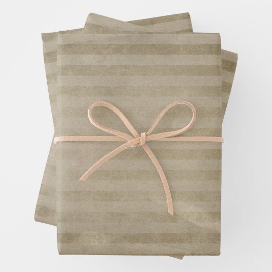 Distressive Tan-Streifen Geschenkpapier Set (Beispiel)