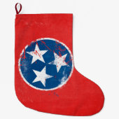 Distressive Tennessee-Flagge Großer Weihnachtsstrumpf (Vorderseite)
