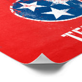 Distressive Tennessee-Flagge Poster (Ecke)