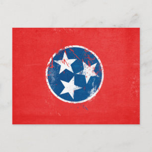 Distressive Tennessee-Flagge Postkarte