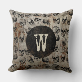 Distressives Halloween-Monogramm Kissen