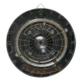 Distressives Vintages Kameraobjektiv Dartscheibe