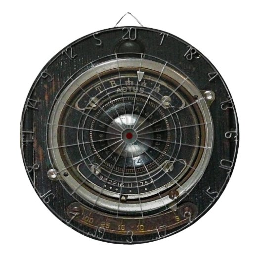 Distressives Vintages Kameraobjektiv Dartscheibe (vorne)
